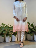 Premium Ombre Georgette Co-Ord Set with Embellished Neckline
