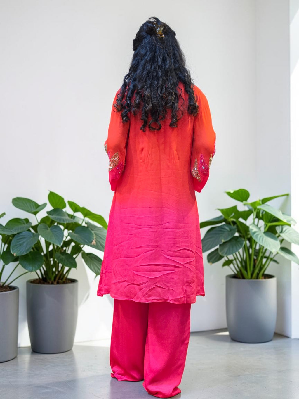 Premium Ombre Georgette Bead-Work Co-Ord Set