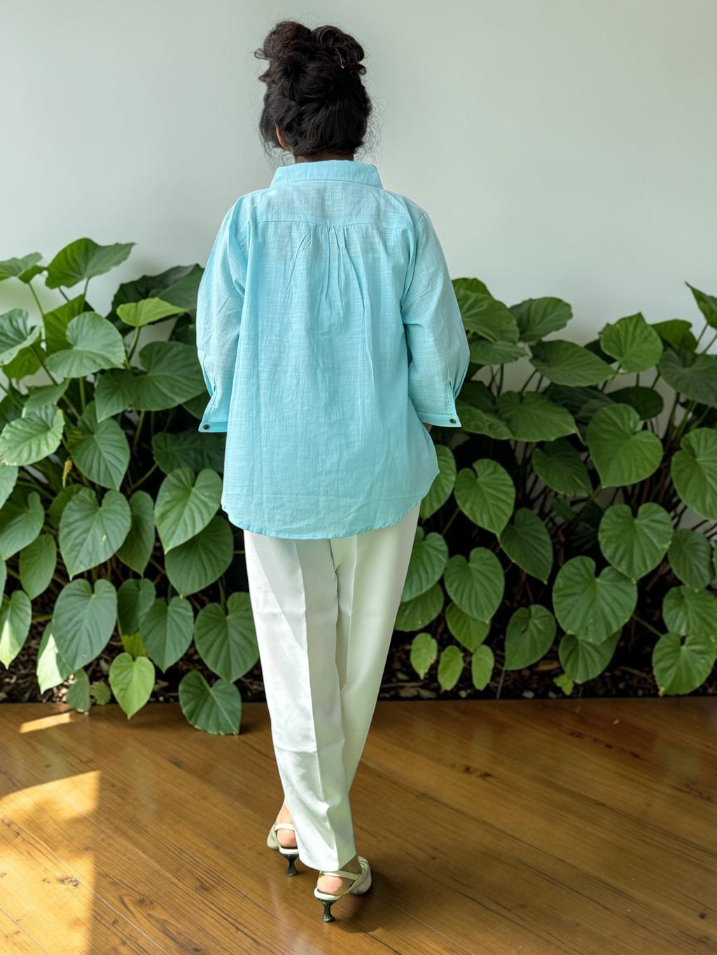 Sky Blue Linen Cotton Shirt