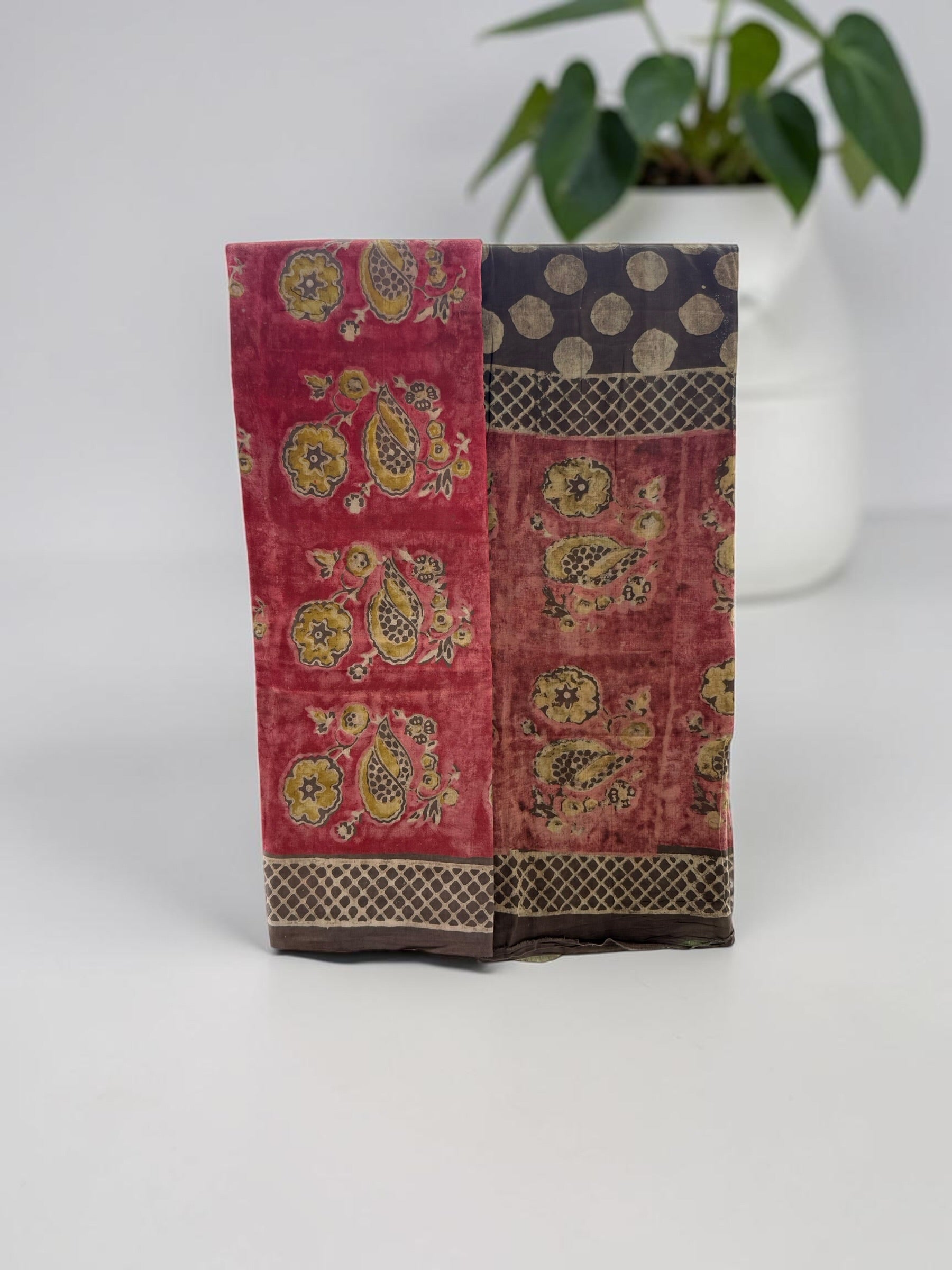 Premium Cotton Ajrakh Print Unstitched Suit & Dupatta Set