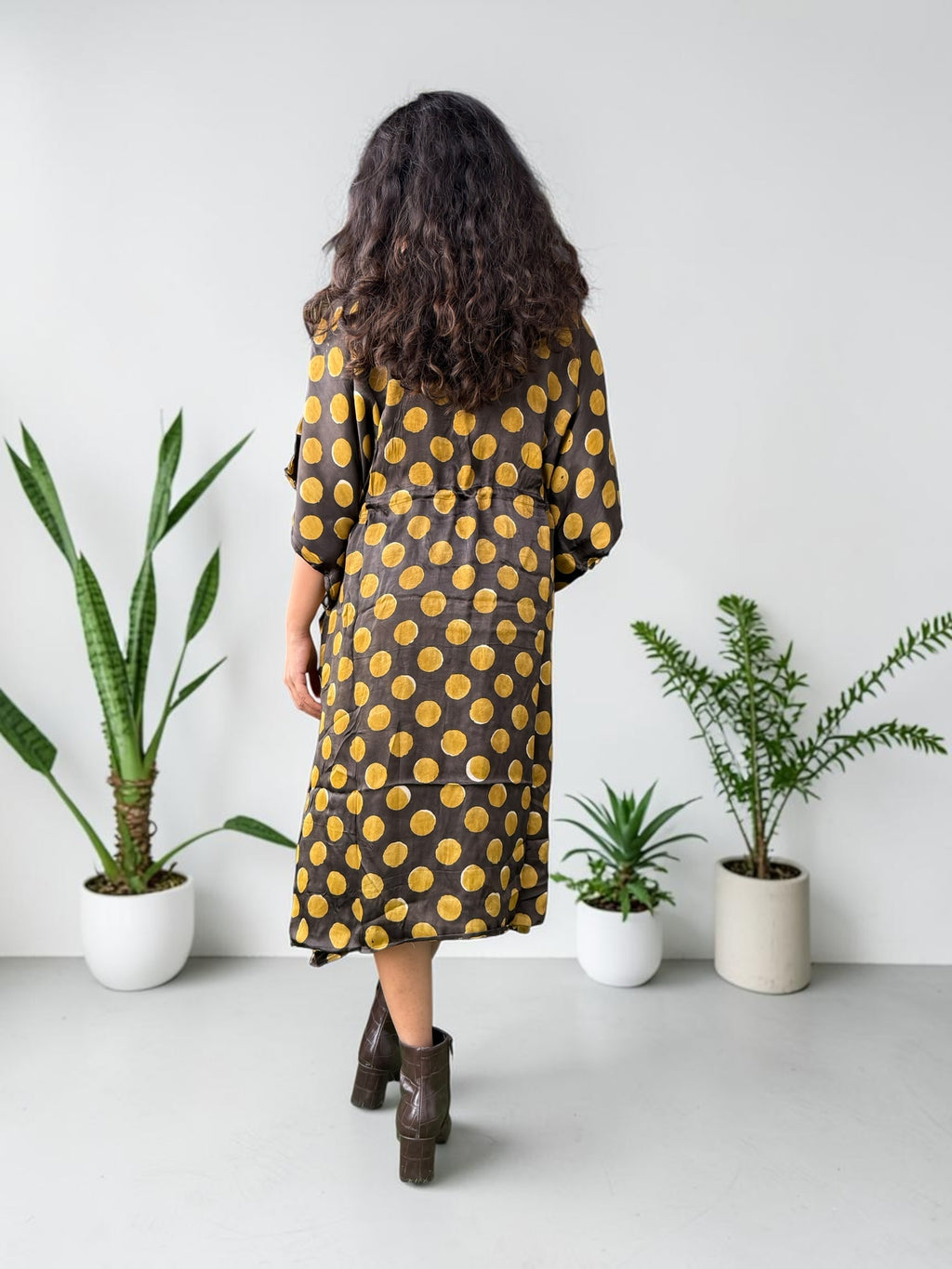 Golden Eclipse Modal Silk Kaftan (FREE SIZE- CAN FIT TO S TO XXL)