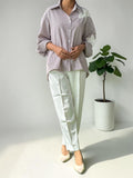 Pearl Blossom Striped Shirt