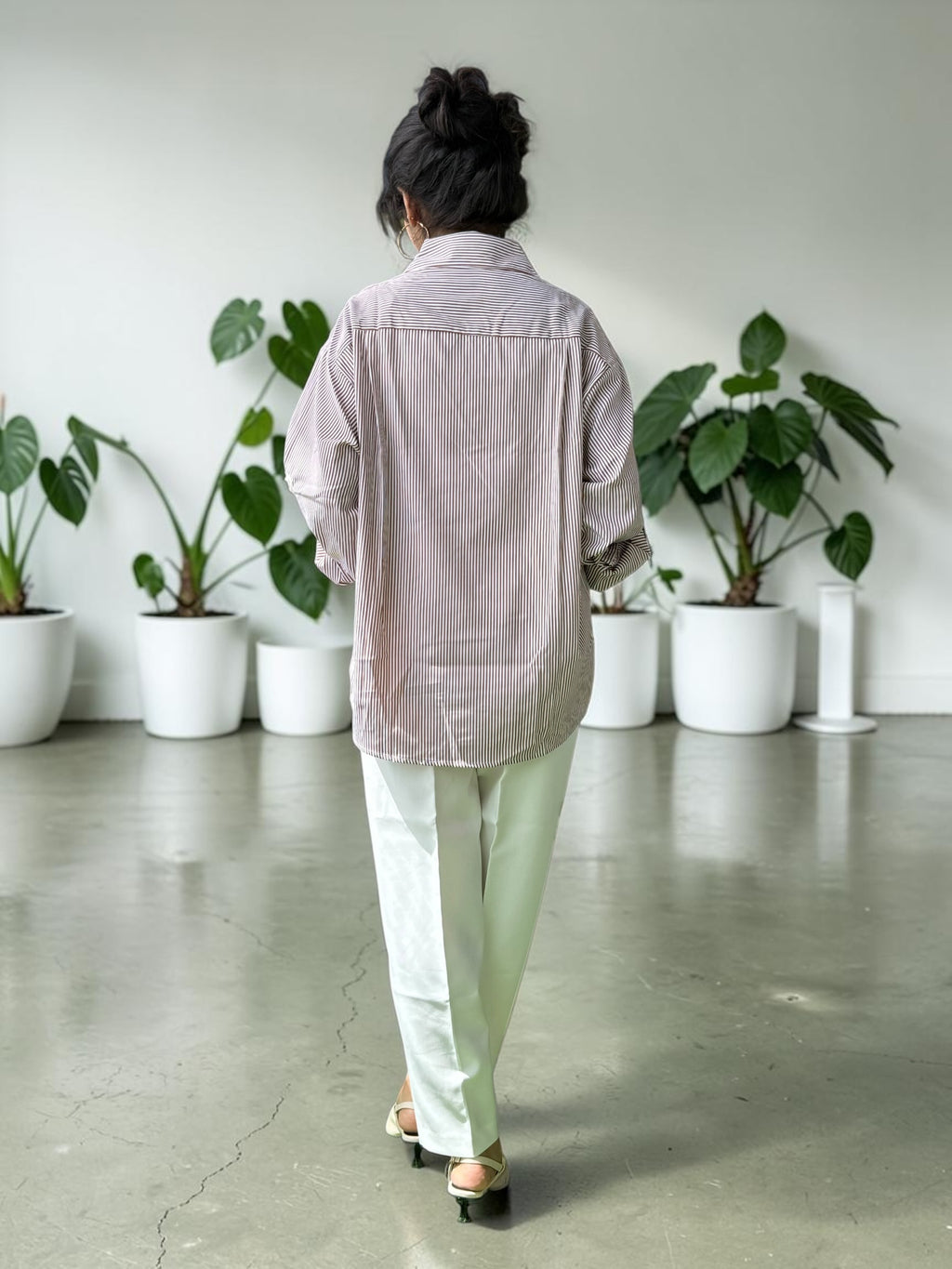 Pearl Blossom Striped Shirt