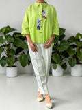 Lime Green Cotton Linen Shirt